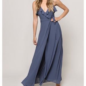 Wrap grey maxi dress